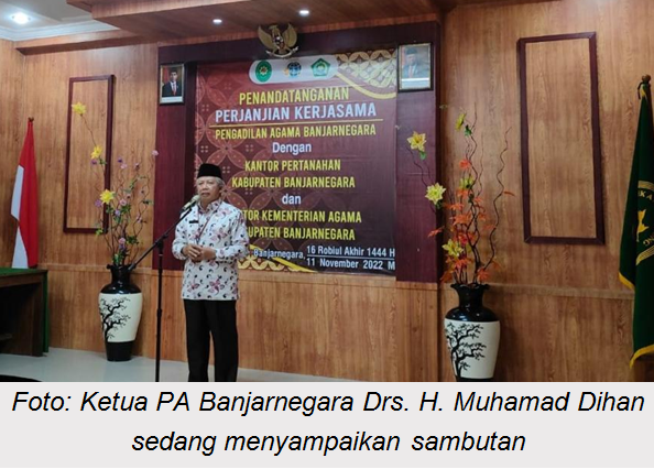 Foto: Ketua PA Banjarnegara Drs.H.Muhamad Dihan sedang menyampaikan sambutan