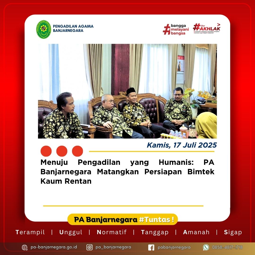 Menuju Pengadilan yang Humanis: PA Banjarnegara Matangkan Persiapan Bimtek Kaum Rentan