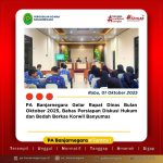 PA Banjarnegara Gelar Rapat Dinas Bulan Oktober 2025, Bahas Persiapan Diskusi Hukum dan Bedah Berkas Korwil Banyumas