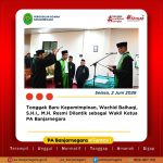 Tonggak Baru Kepemimpinan, Wachid Baihaqi, S.H.I., M.H. Resmi Dilantik sebagai Wakil Ketua PA Banjarnegara
